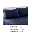 thumbnail image 3 of Benzara BM202155 Bezons Full Size Microfiber Sheet Set, Navy Blue - 4 Piece, 3 of 3
