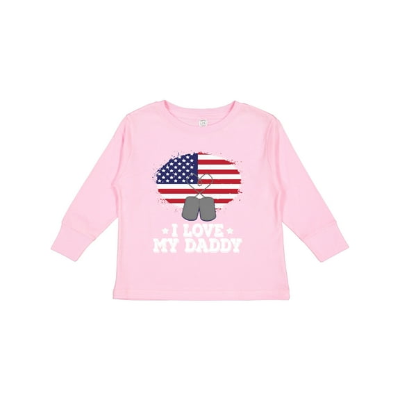 Inktastic I Love my Daddy Military Son Daughter Boys or Girls Long Sleeve Toddler T-Shirt