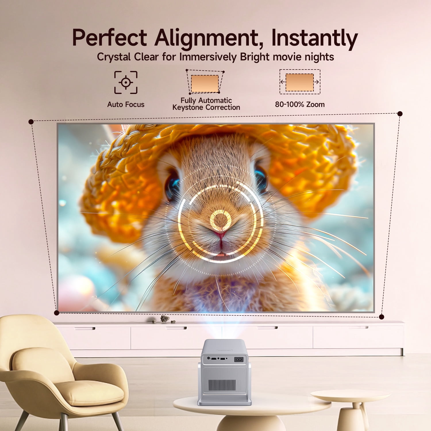 [1000 ANSI & Auto Focus] Magcubic 8K/4K Support 1080P Native Full HD Projector, Smart Home Theatre Support WiFi6 & BT 5.4, Android 14 Pre-Installed APPs, X7