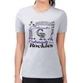 thumbnail image 4 of Women's G-III 4Her by Carl Banks Heather Gray Colorado Rockies Super-Slim Fit Lightweight Collage Team Graphic Crew Neck, 4 of 5
