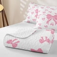 thumbnail image 4 of Erosebridal Girly Pink Bow Twin Quilt Set, Cute Princess Cartoon Twin Coverlet Set, 2 Pieces, 4 of 7