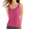 thumbnail image 3 of Cami with Built In Bra 2 In 1 Loose Fit Retro Camisole with Shelf Bra Pilates Gym Activewear Basic Sleeping Undershirt, 3 of 8