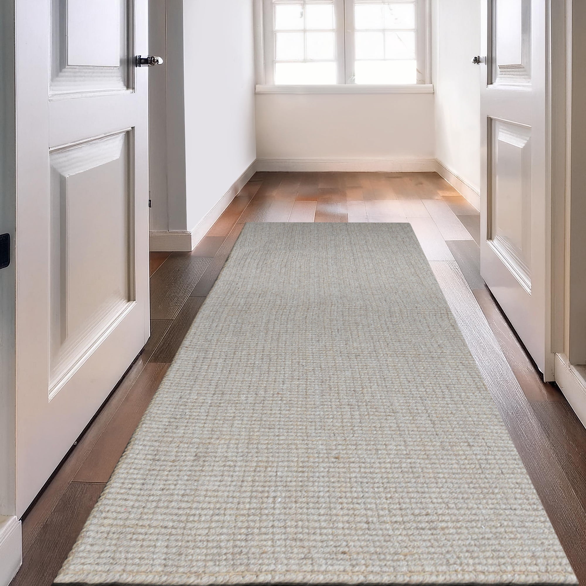 Delara Premium Handwoven Wool and Jute Area Rug, 2'.5" x 9', Natural Boucle, 0.25" Thick, Soft & Durable for Living Room, Bedroom, Entryway