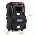 thumbnail image 5 of Portable PA Speaker System 1000W Rechargeable with Microphone, 8" Subwoofer Heavy Bass, Party Lights, MP3/USB/FM Radio, Remote, TF Card Playback for Indoor Outdoor, 5 of 11