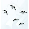 5 Flying Swallows Hanging Mobile 24 Inches Cardboard Handmade in