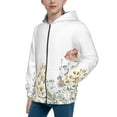 thumbnail image 2 of Kdxio Watercolor Floral Pattern Kids Boys Girls Zip Up Hoodie 3D Printed Hooded Sweatshirt Hoody Coat with Pocket 7-12 Y-Medium, 2 of 6