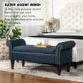 thumbnail image 3 of Jennifer Taylor Banc d'Accent d'Entrée Kathy Roll Arm Bleu Pacifique, 3 of 17