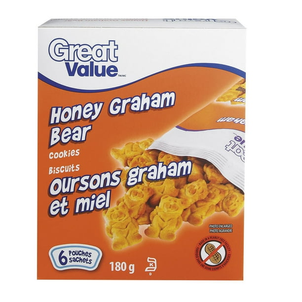 Biscuits graham au miel en forme d’ourson de Great Value
