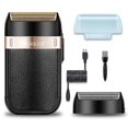 thumbnail image 1 of Surker-Afeitadora eléctrica para hombres, maquinilla de afeitar eléctrica de doble hoja, red recíproca, recortadora de barba de viaje para el hogar, impermeable, USB qym unisex, 1 of 2