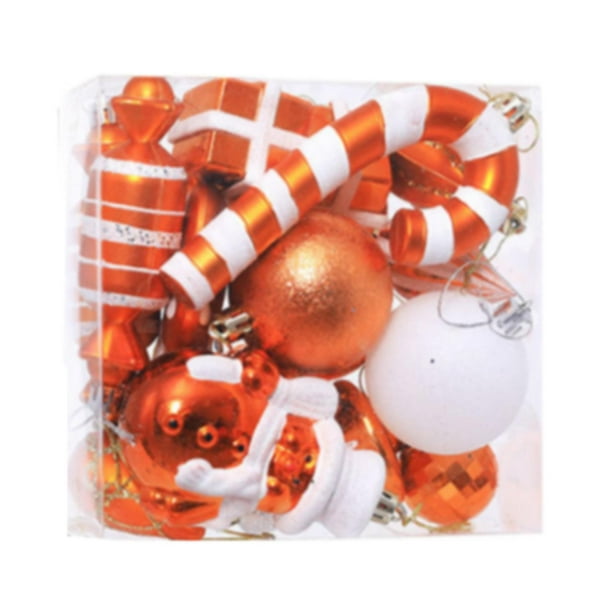 16 adornos colgantes navideños para colgar, colección de regalos para interiores Naranja