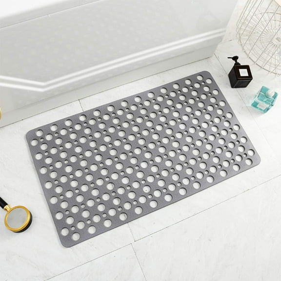 Anti Slip, Anti Mold, Tpe Bath Mat, Anti Slip, Antibacterial Shower Mat With Suction Cup And Drainage Hole, Perfect For Everyone'S Safety, Gray 43 X 75 Cm.