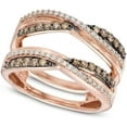thumbnail image 2 of Gems Jewels 14K Rose Gold Plated 2.33 Ct Round Cut Brown & White Diamond Wedding Engagement Enhancer Guard Wrap Ring 925 Sterling Silver For Women's -6, 2 of 3