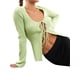 thumbnail image 4 of Sunloudy, blusas de manga larga para mujer, color sólido/bordado de flores/estampado de patrón, blusa estilo cárdigan con lazo frontal, blusas informales Sunloudy moda, 4 of 8