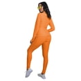 thumbnail image 2 of Akmipoem Womens 2 Piece Orange Tracksuit Set Full Zipper Front Jacket Leggings Workout Outfit Sweatsuit, 2 of 6