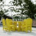 thumbnail image 3 of Wildridge Heritage 7-Piece 44"X72" Dining Set, Lemon Yellow - Outdoor Weather Resistant Recycled Plastic Furniture for Patio, 3 of 8
