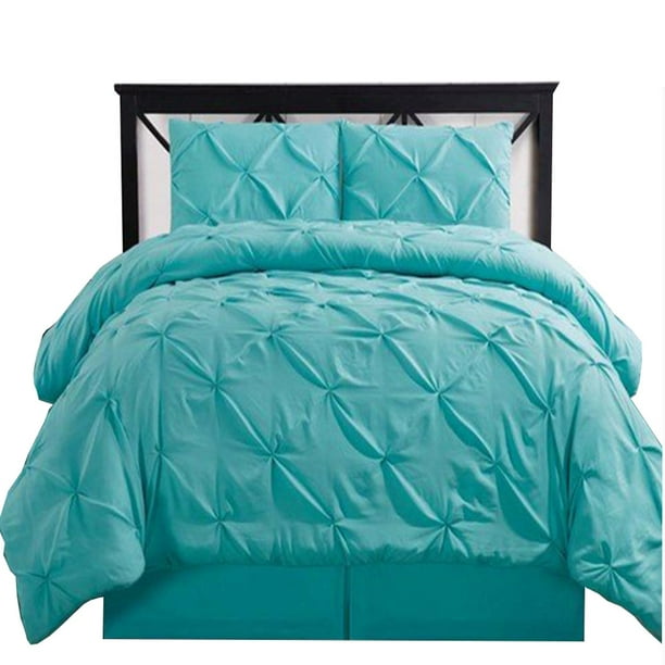 Silk bedding,bedding set,duvet cover,bedding,bed sheet,housse de coquette,bed cover,cama,bedding sets,sabanas,colchas,linen, cubrecamas,roupa de cama,sabanas algodon,bed set,lit,jogo de cama,colcha de cama,kings,roupa de cama casal,telas por metros,parure de lit adulte. queen aqua blue oxford double needle luxury soft pinch pleated comforter set