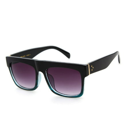 Flat Top Black Square Frame Sunglasses Kardashian West Oversized Khloe Kourtney