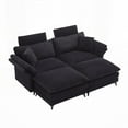 thumbnail image 4 of Modern Corduroy 85.8'' Deep Seat Sectional Sofa with Ottoman, Comfortable and Durable for Living Room, 4 of 21