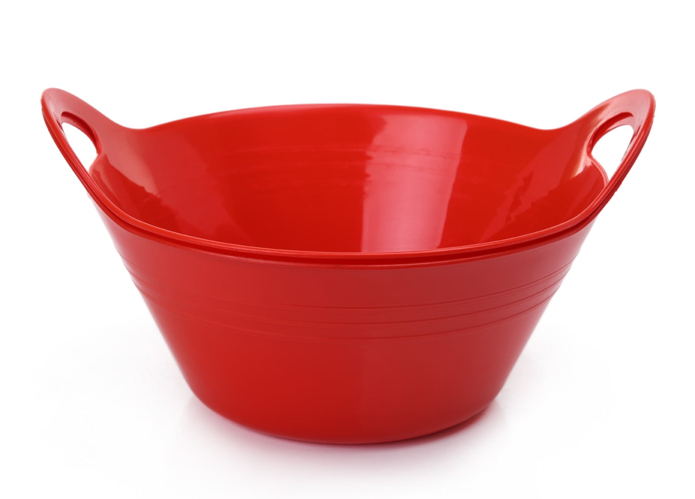 Mintra Home Plastic Bowls with Handles 2 Pack (Large, Red) 04845