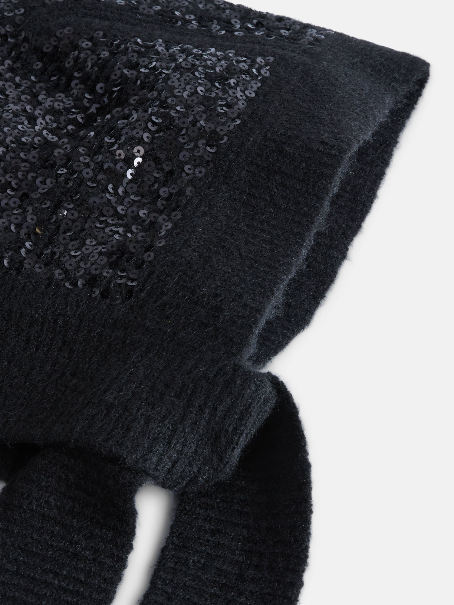 No Boundaries Women's Sequined Knit Bonnet with Tie Straps