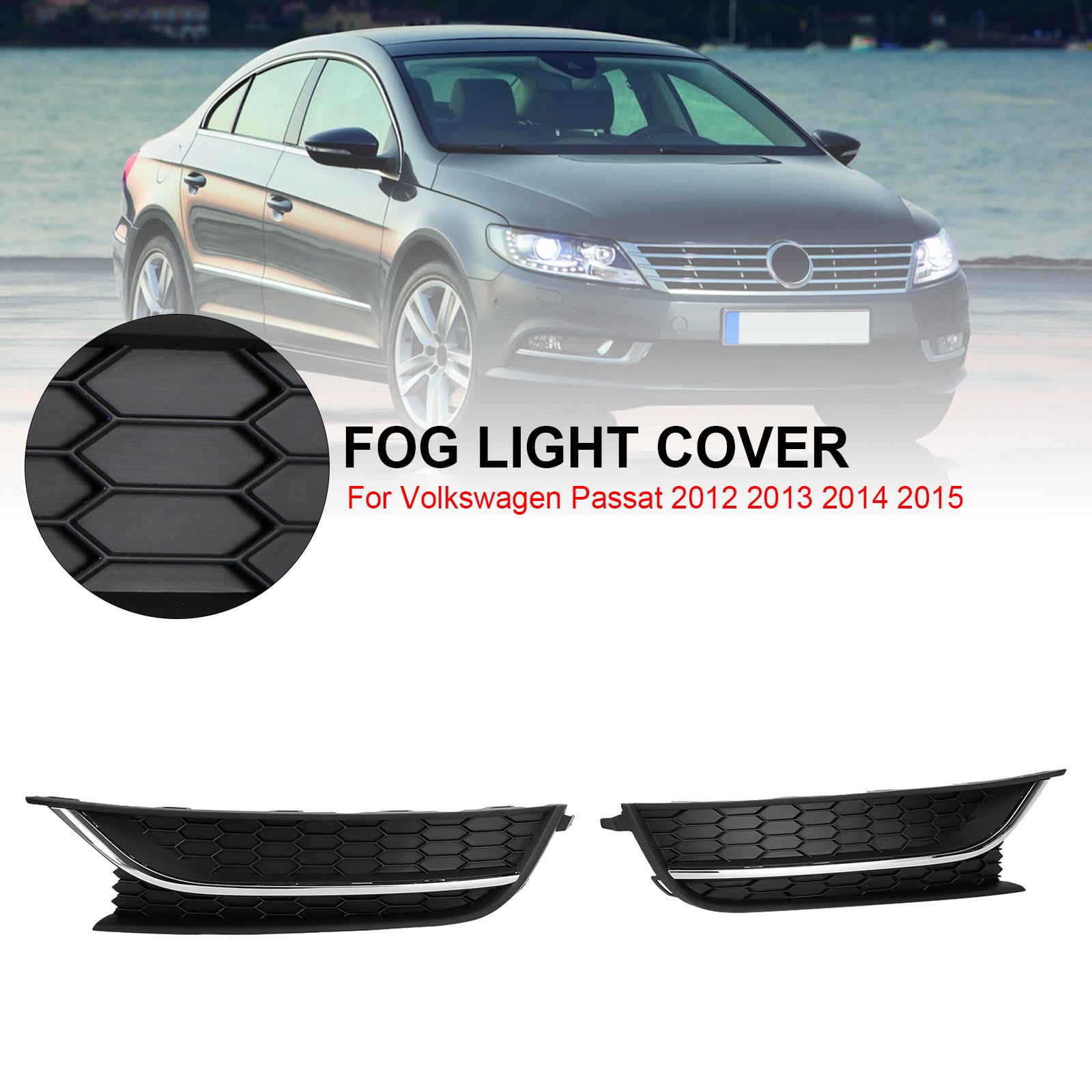 2PCS Front Driving Fog Light Cover Fit for VW Passat 2012-2015