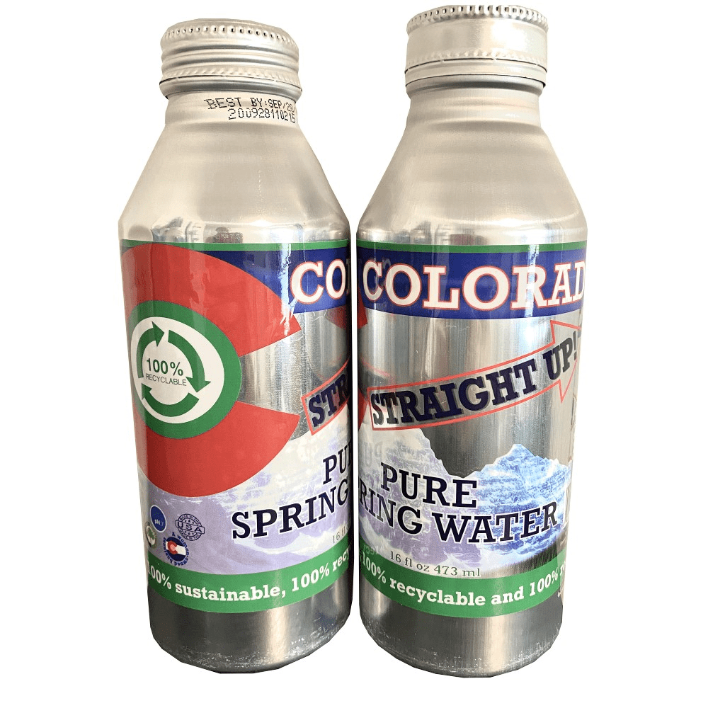 COLORADO STRAIGHT UP! PURE SPRING WATER, 100% Aluminum Bottles 16.0, 24 ct