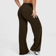 thumbnail image 4 of Fold Over Yoga Pants for Women Solid Color Low Rise Wide Leg Sweatpants Y2k Foldover Lounge Bell Bottoms 2026, 4 of 5