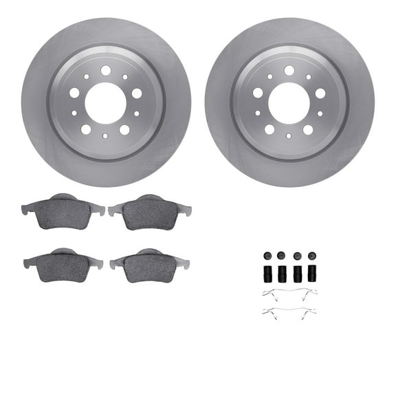Dynamic Friction Company Rear Brake Rotors with 5000 Advanced Brake Pads includes Hardware 6512-27208