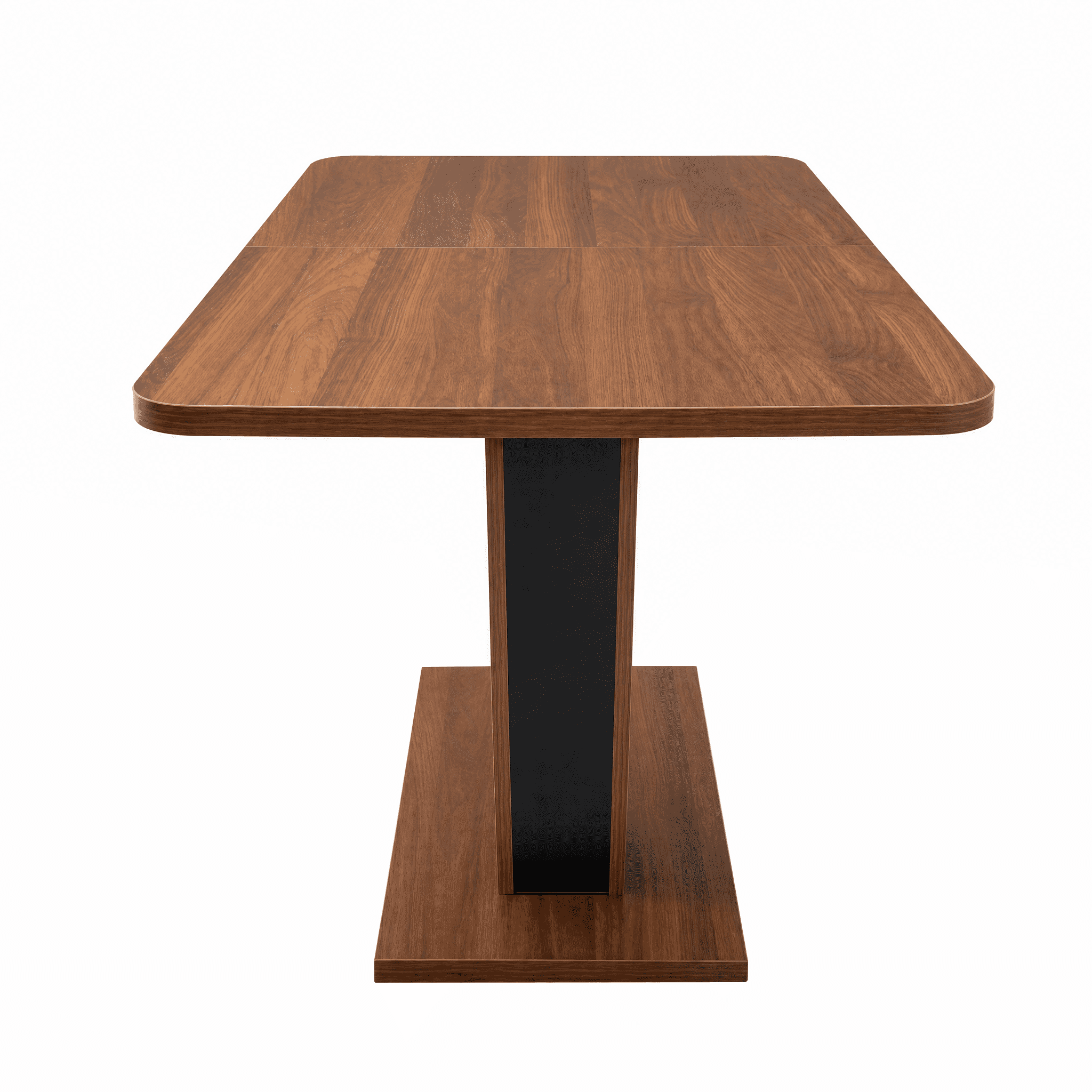 Mintazer Extendable Dining Table, Expandable Pedestal Kitchen Table for Small Space for Dining Room Apartment, Walnut Brown