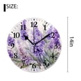 thumbnail image 2 of 14 Inch Wall Clock Battery Operated Silent Clock Decorative for Office, Kitchen, Outdoor, Living Room，Vintage Provencal Lavender Flowers on Wooden Design, 2 of 4