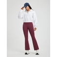 thumbnail image 7 of BALEAF Fleece Lined Leggings Women Winter Yoga Pants Thermal Warm High Waist Flare Leggings with Pockets Heather Wine Red M, 7 of 7