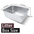 thumbnail image 2 of Stainless Steel Cat Litter Box for Adult Cats or Kitty/Kitten, -Proof High Side Non Stick No Smell Easy to Clean Metal Litter Box, Open Top for Home Use, Silver, 2 of 3