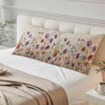 thumbnail image 4 of Purple Red Spring Floral Body Pillow Covers 20"x54", Watercolor Botanical Summer Flowers Soft Brushed Breathable Throw Pillow Covers, Pillowcase with Zipper for Couch Sofa Bedroom Living Room, 4 of 9