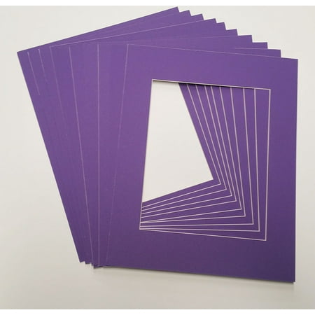 Brown Matboard - 11x14 White Picture Mats with White Core for 8x12 Pictures - Fits 11x14 Frame