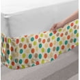 thumbnail image 2 of Retro Bed Skirt, Colorful Pattern with Striped Circles on Grungy Background Funky Abstract and Spotty, Elastic Bedskirt Dust Ruffle Wrap Around for Bedding Decor, 4 Sizes, Multicolor, by Ambesonne, 2 of 2