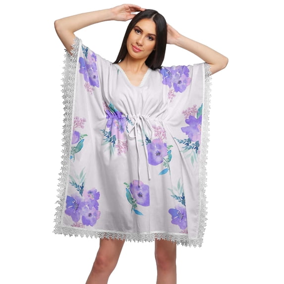 Moomaya Short Caftan Cover Up Dress Printed Women Kaftan Beachwear Cover Up