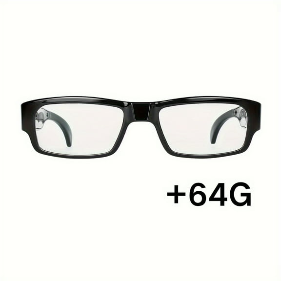 1pc Video glasses, HD 1080P Sport DV Camera, Portable Camera Glasses, Wide Angle 65°, Wearable Mini Camera Glasses, 64GB Memory Card, sports recording glasses