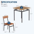 thumbnail image 4 of 5-piece dining mesa set - de madera kitchen mesa con 4 pu forrado sillas, industrial metal frame, brown dinette set para dining room y home dinner party (2 sillas), 4 of 9