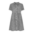 thumbnail image 4 of Birdeem Robe Décontractée Mode Printemps et Été Manches Courtes Col à Revers Hauteur Genou pour Femmes, 4 of 6