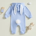 thumbnail image 5 of Coerni New Born Baby Easter Bunny Outfits Jumpsuits Boys Girls Cute Ear Hooded Onesie Zip Up Easter Rabbit Shaped Bodysuit, 5 of 9