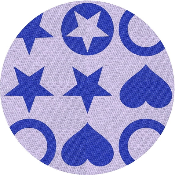 Ahgly Company Machine Washable Indoor Round Transitional Mauve Purple Area Rugs, 5' Round