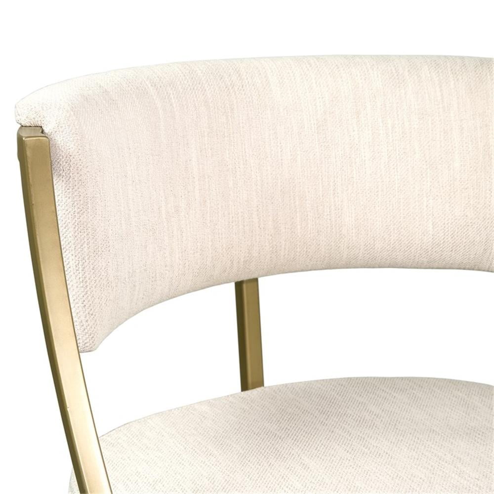 Mina 25in. Counter-Height Metal Bar Stool with Back- Antique Brass