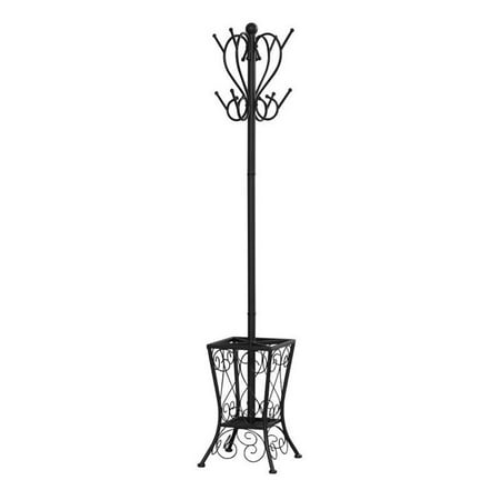 Coat Rack 71 H Black Metal With An Umbrella Holder Coat Rack 71 H Black Metal With An Umbrella Holder