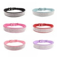 thumbnail image 5 of EIMELI Strass Chien Collier Mignon Mousseux Mousseux Cuir Souple Chien Collier de Chat Cristal Diamant Chien Chiot Collier, 5 of 5