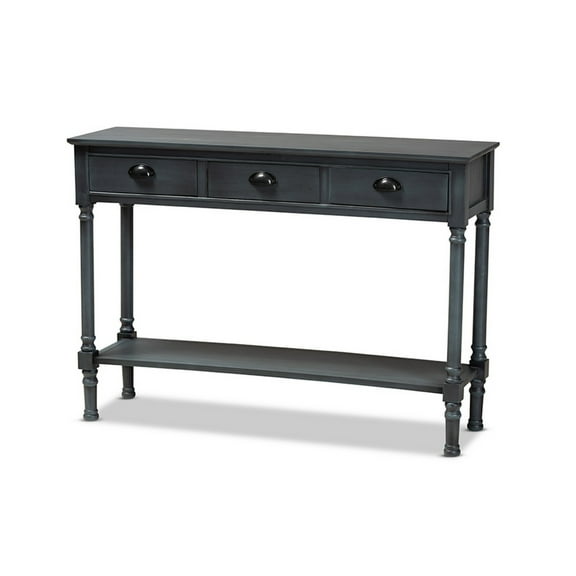 Baxton Studio Garvey French Provincial Grey Finished Wood 3-Drawer Entryway Console Table