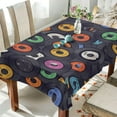 thumbnail image 4 of GZHJMY Unbreakable Square Tablecloths with Dust and Wrinkle Resistance-60x120In,Vinyl Records Wedding Kitchen Picnic Buffet Holiday Party Decoration, 4 of 7