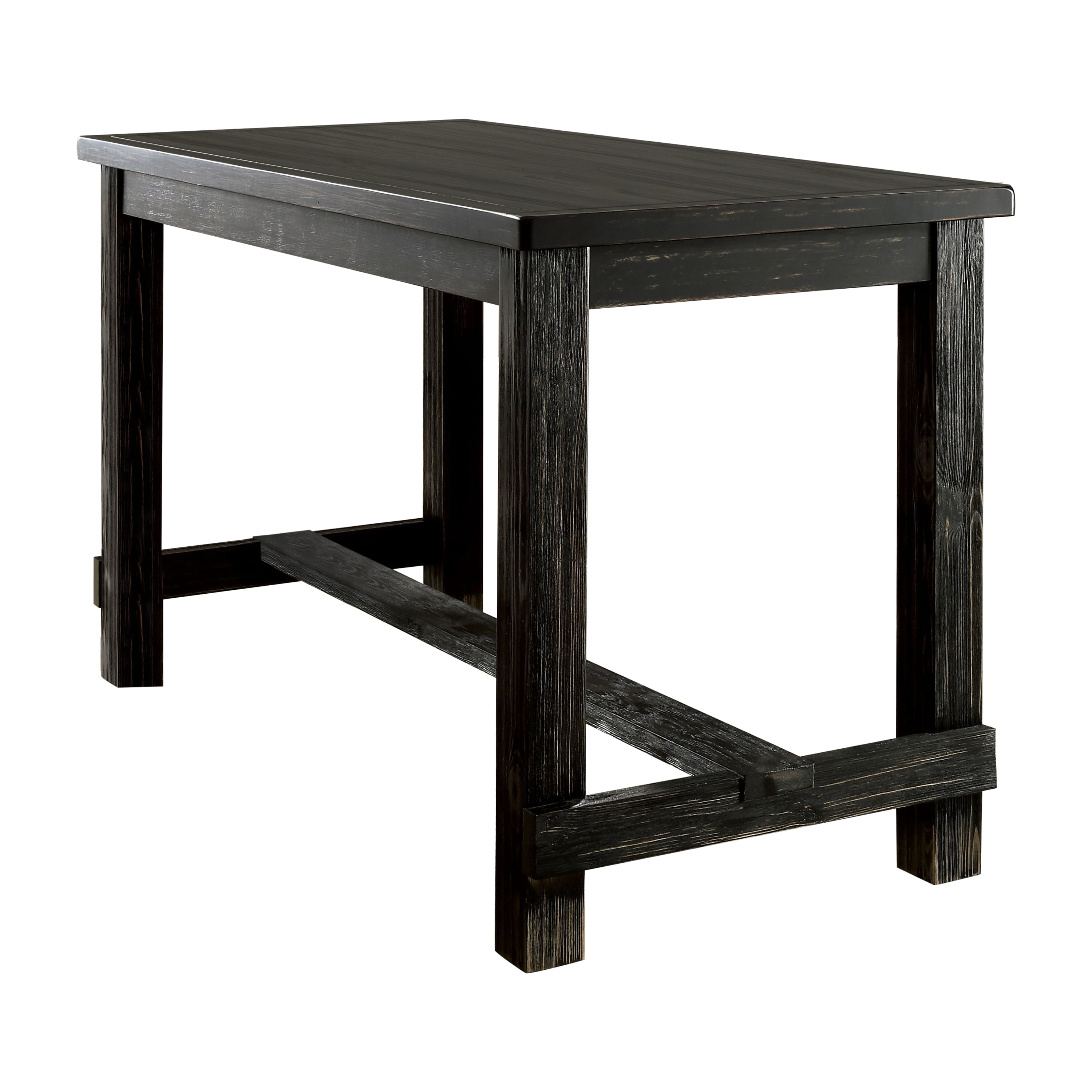 Furniture of America Freiden Rustic Counter Height Dining Table, Antique Black