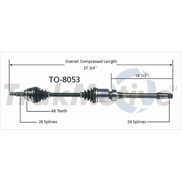TrakMotive CV Axle Shaft TO-8053 Premium; OEM Replacement