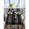 thumbnail image 6 of Black White Geometric Tablecloth Rectangle Table Cloth 60x84, Waterproof Tablecloth Outdoor Table Cloth, Modern Striped Plaid Abstract Art Washable Table Cover for Kitchen Dinning Party, 6 of 7