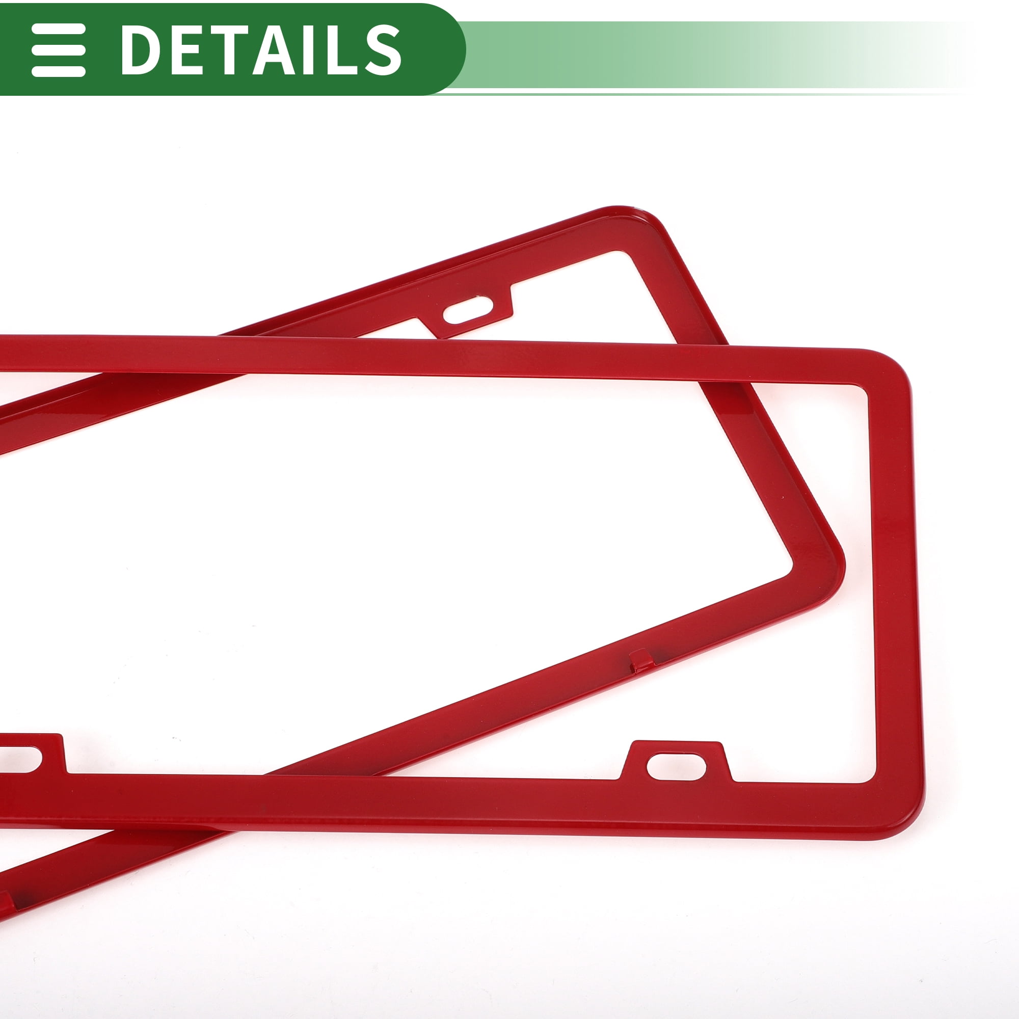 Unique Bargains 1Set Stainless Car License Plate Holder With Screws 2 Hole Red